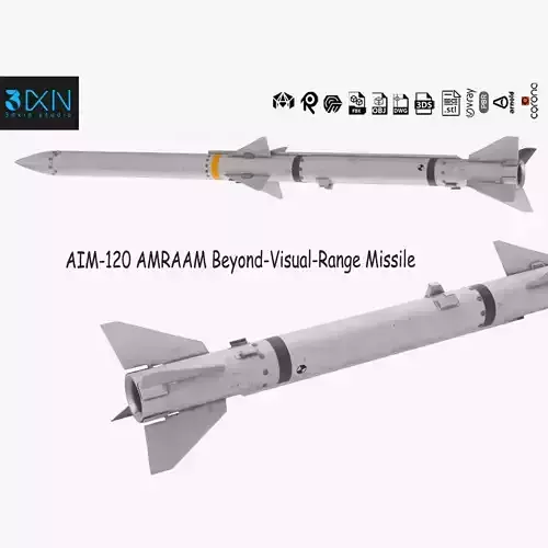 AIM-120 AMRAAM Beyond-Visual-Range Missile 3D model