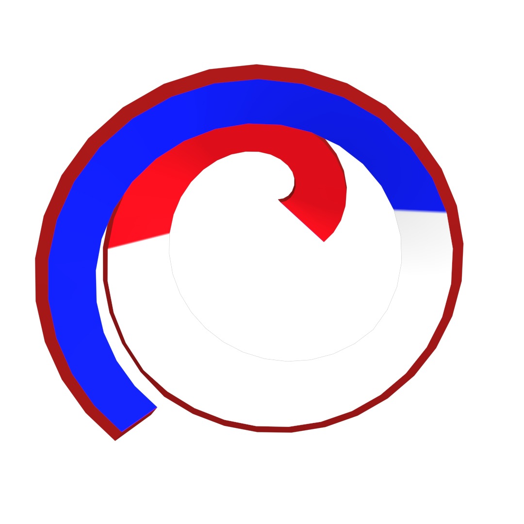 France Flag on double Helical Structure 3D model 3D model_37