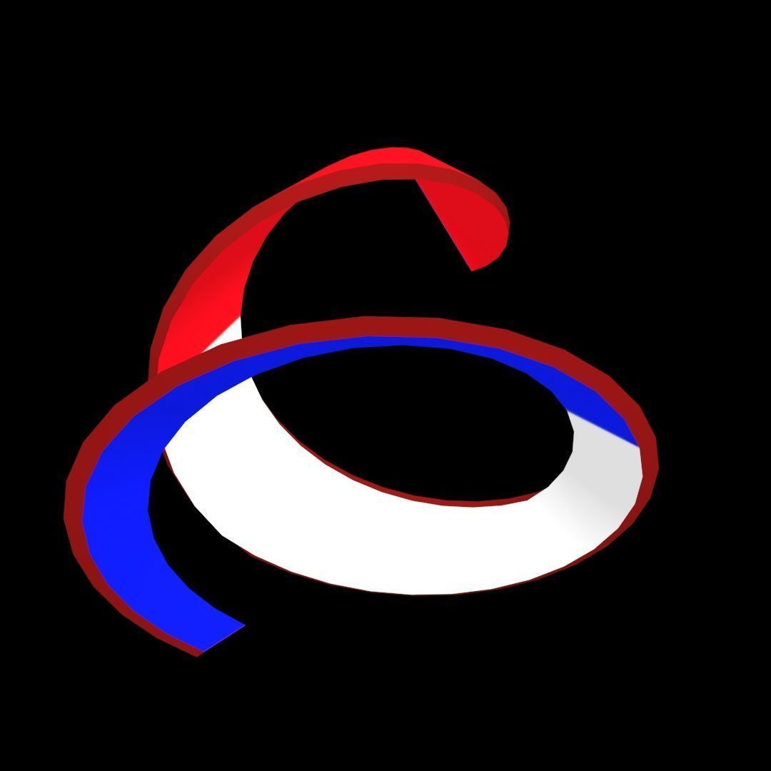 France Flag on double Helical Structure 3D model 3D model_34