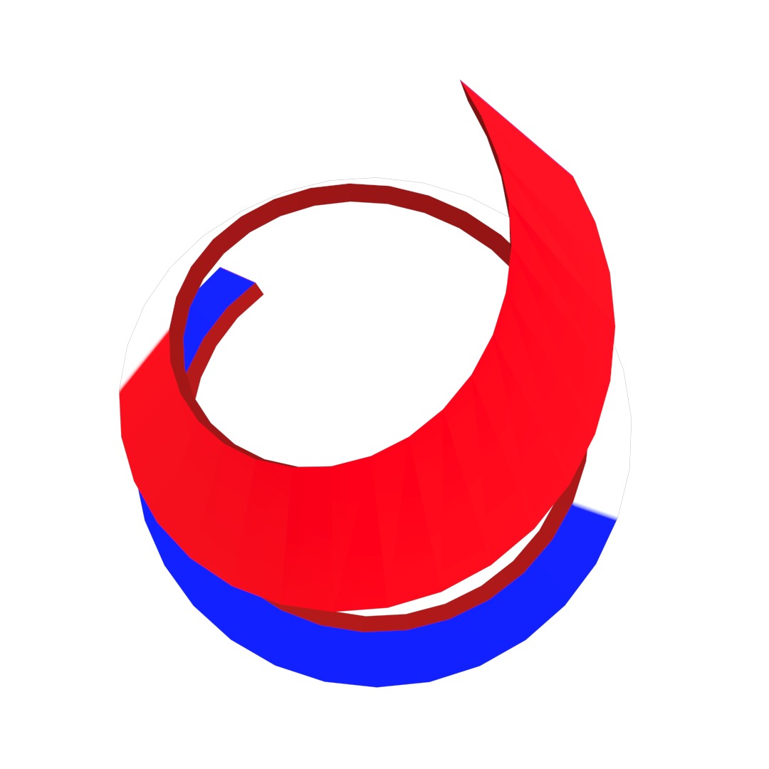 France Flag on double Helical Structure 3D model 3D model_43