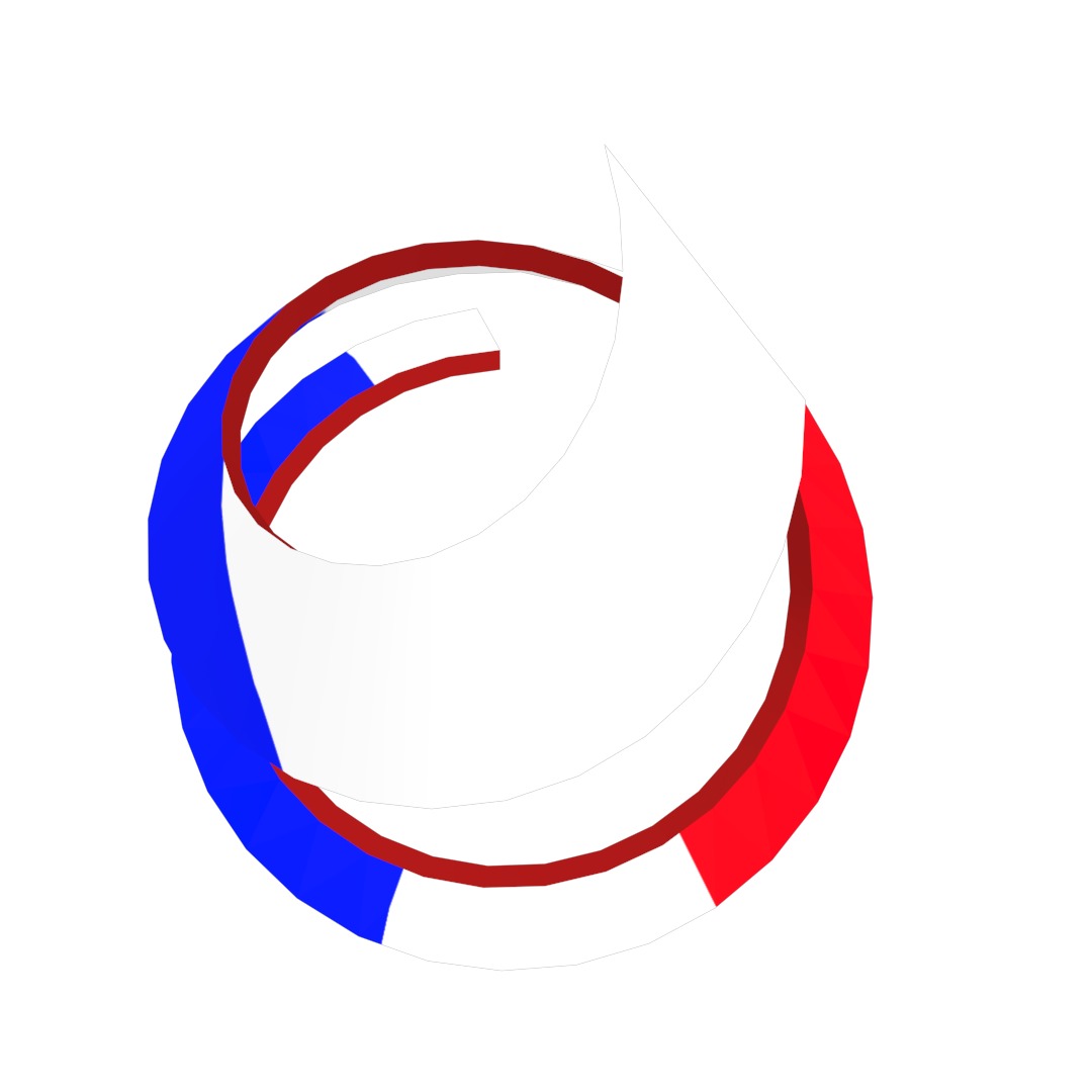 France Flag on double Helical Structure 3D model 3D model_59