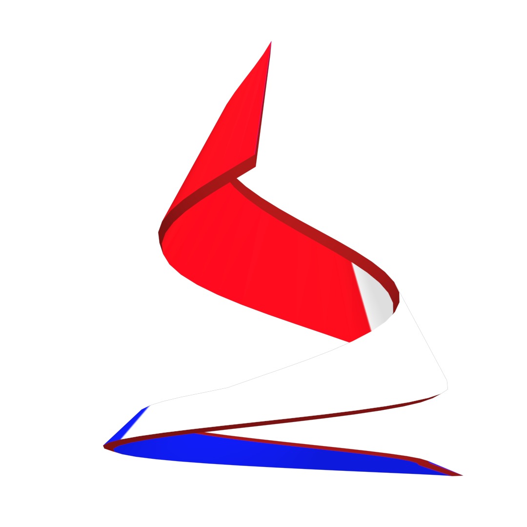 France Flag on double Helical Structure 3D model 3D model_31