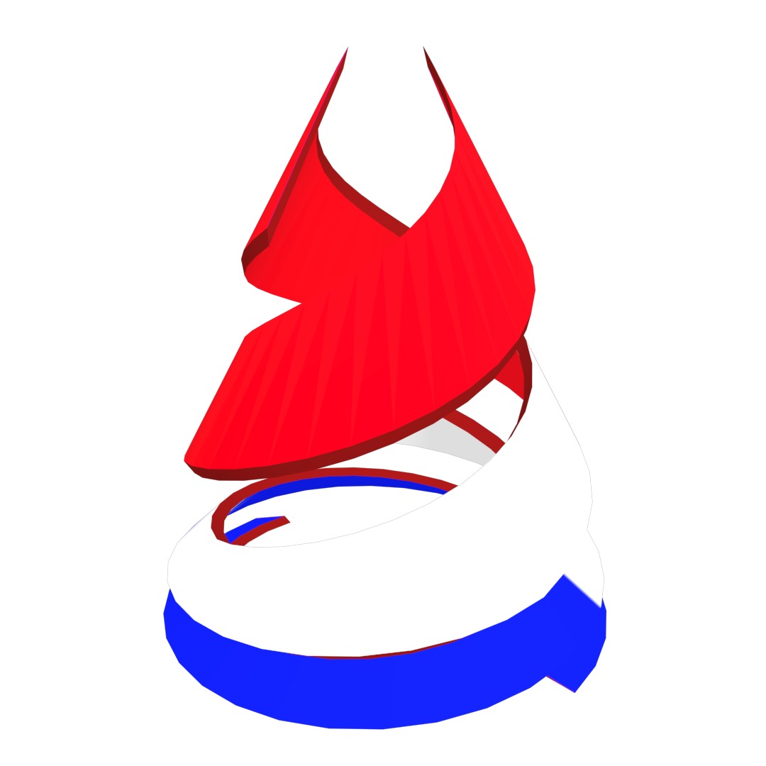 France Flag on double Helical Structure 3D model 3D model_24