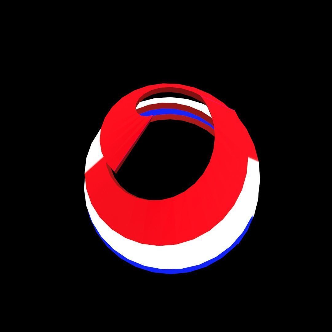 France Flag on double Helical Structure 3D model 3D model_21