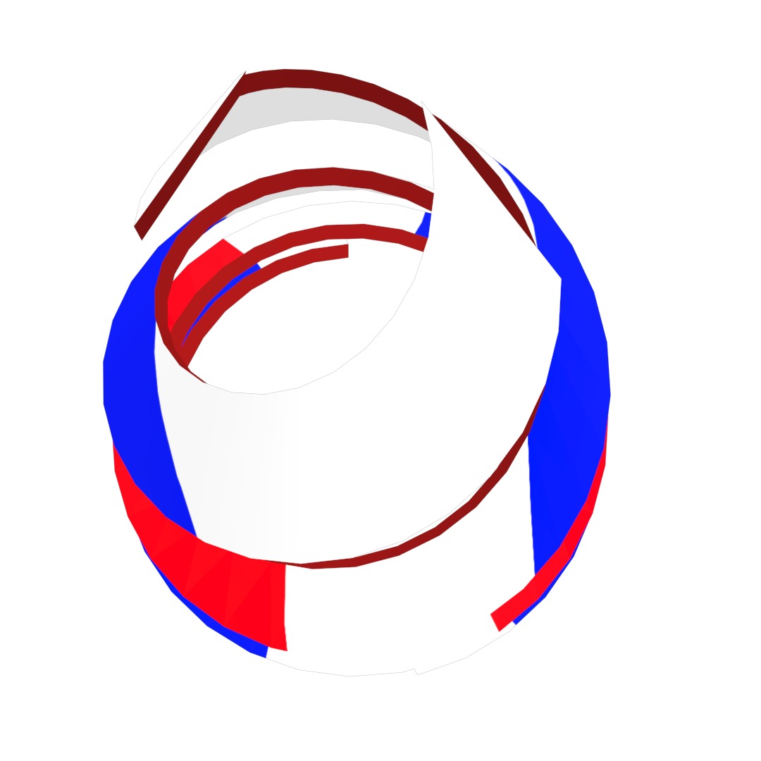 France Flag on double Helical Structure 3D model 3D model_63