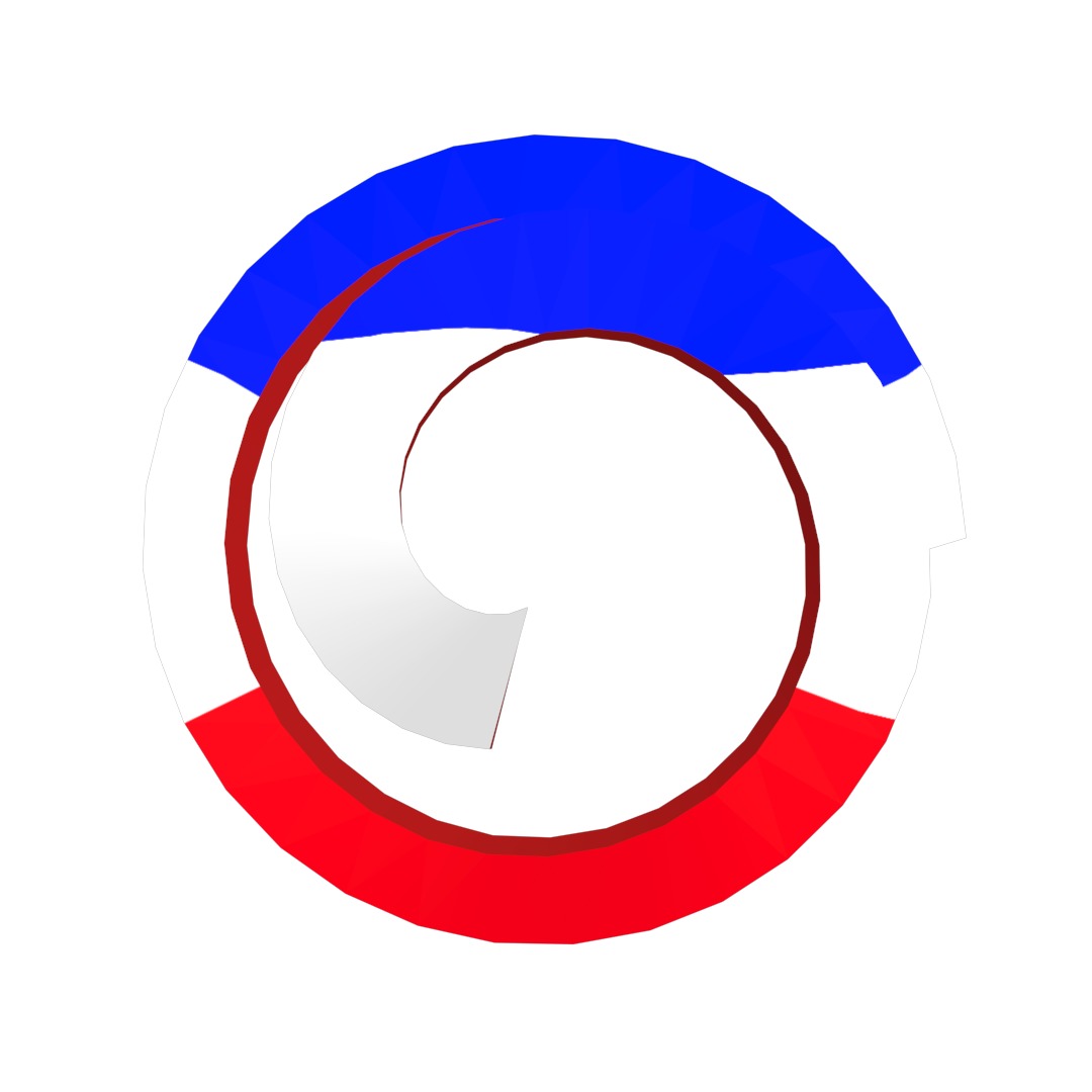 France Flag on double Helical Structure 3D model 3D model_44