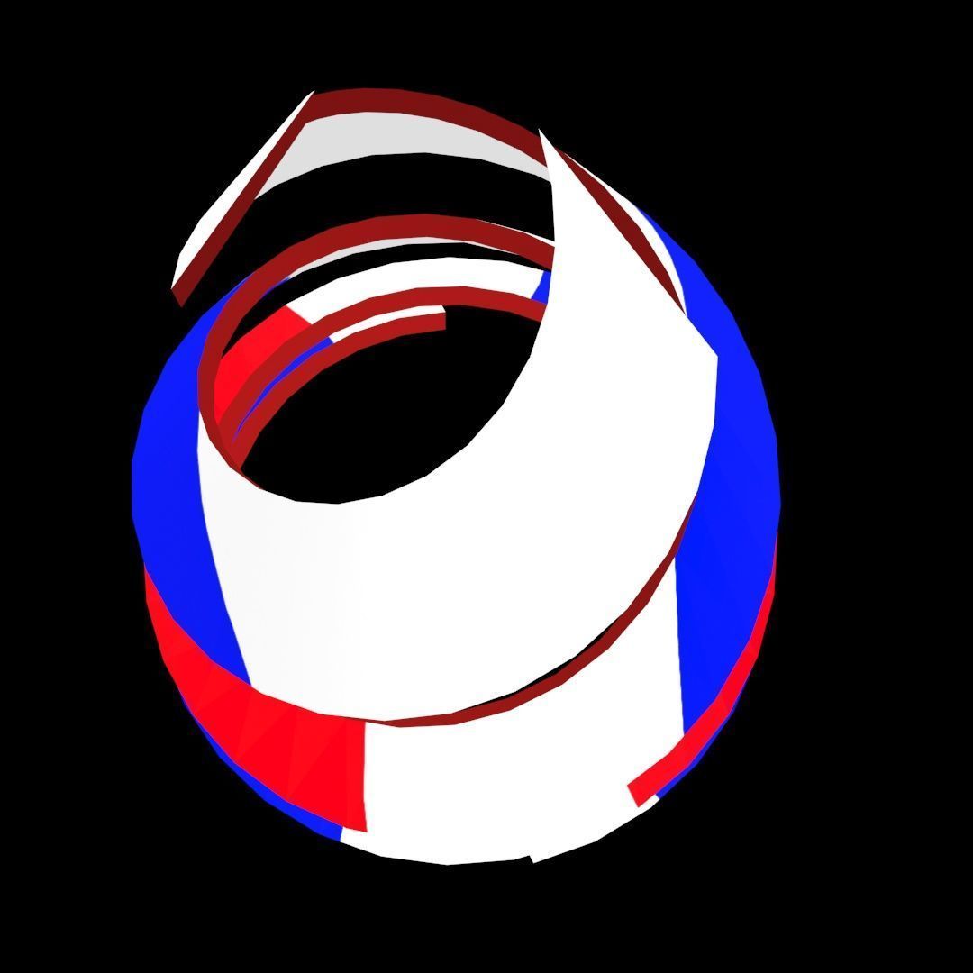 France Flag on double Helical Structure 3D model 3D model_62