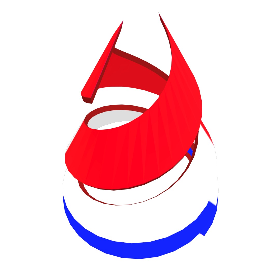 France Flag on double Helical Structure 3D model 3D model_10