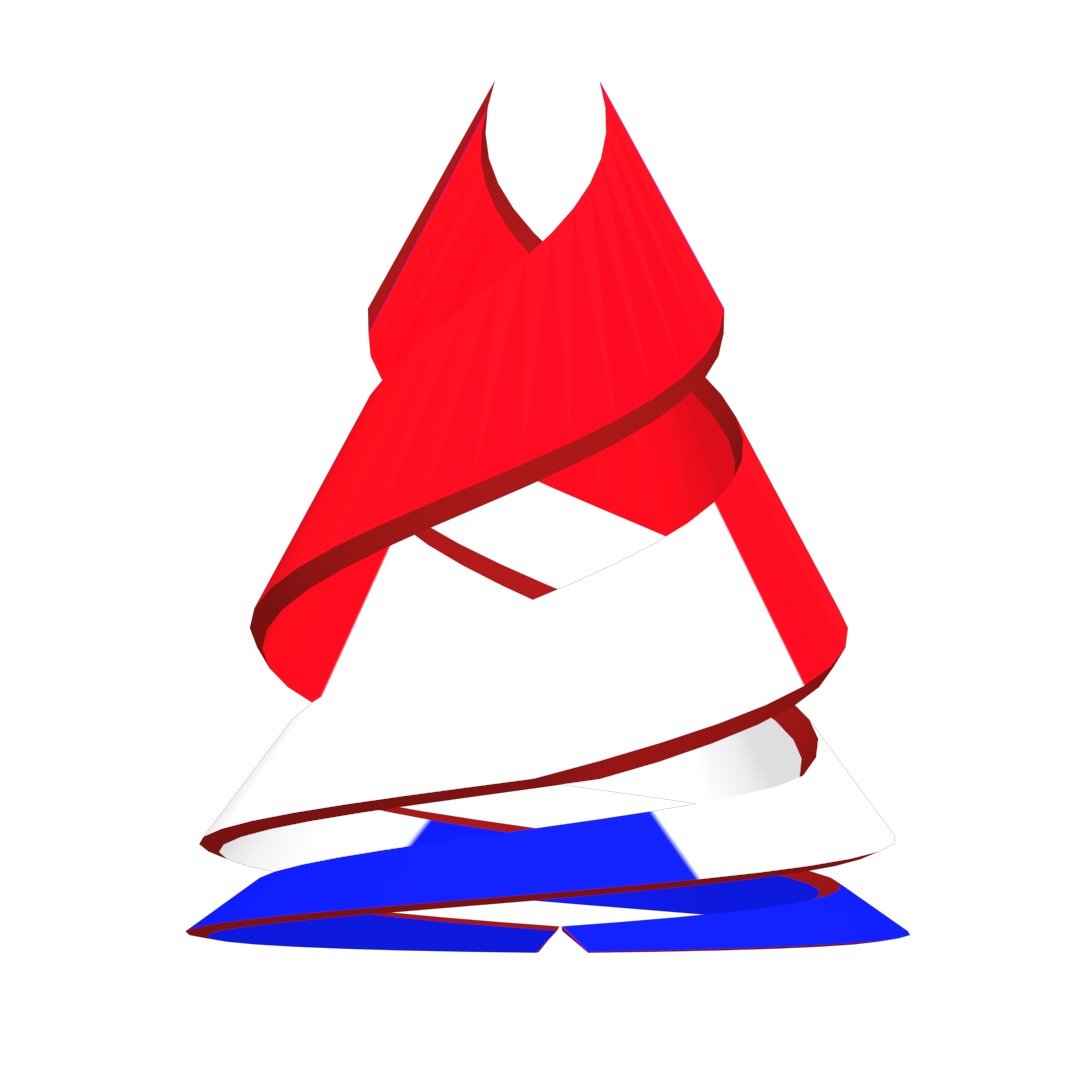 France Flag on double Helical Structure 3D model 3D model_16