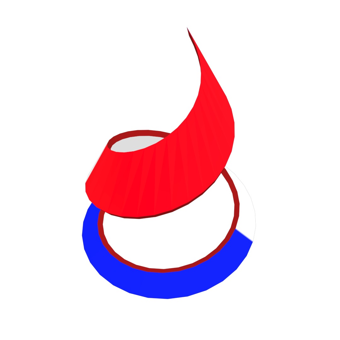 France Flag on double Helical Structure 3D model 3D model_41