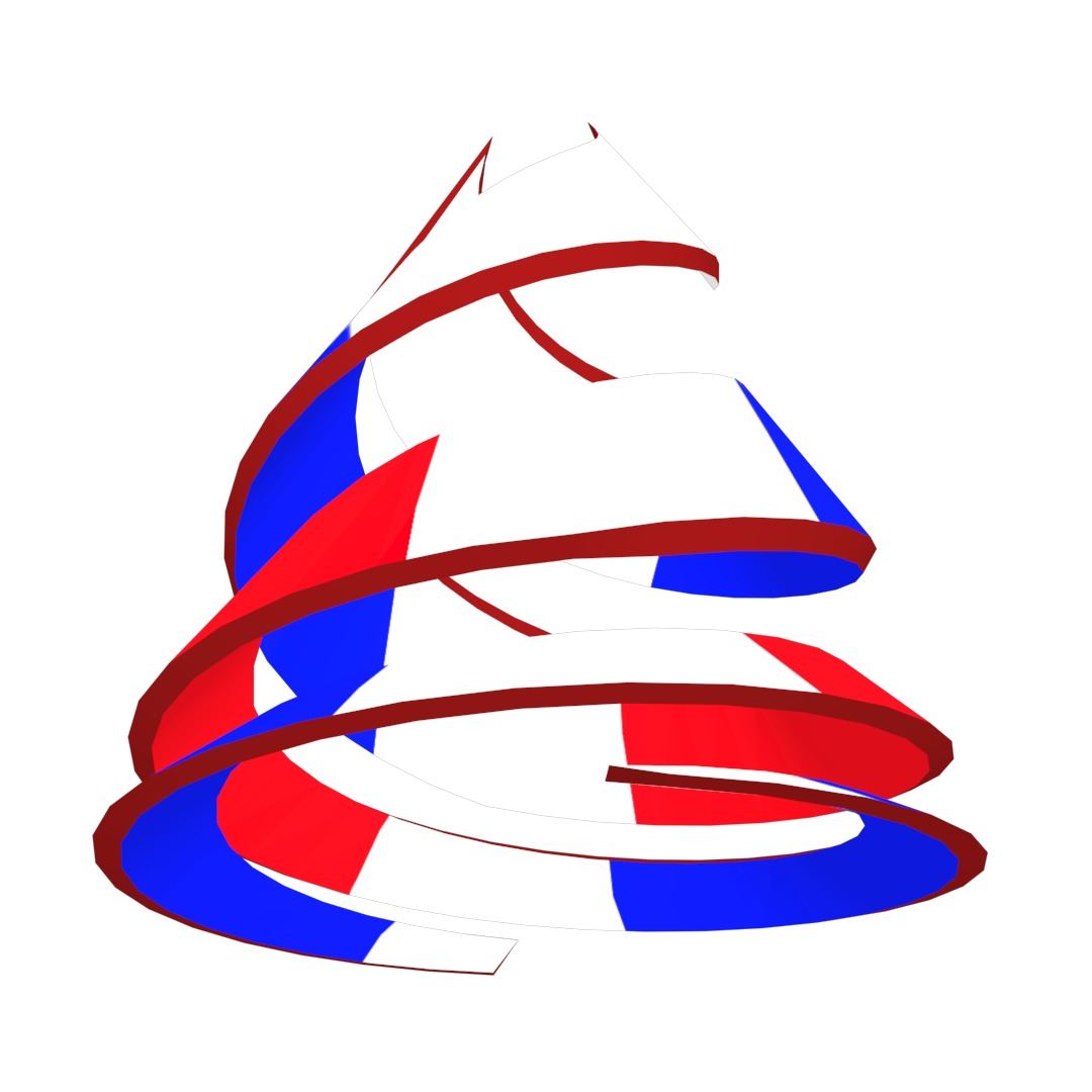 France Flag on double Helical Structure 3D model 3D model_52