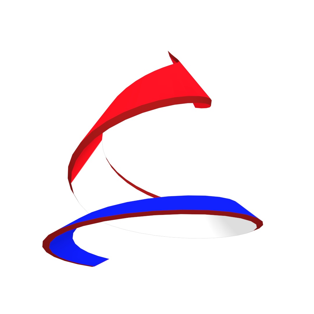 France Flag on double Helical Structure 3D model 3D model_39