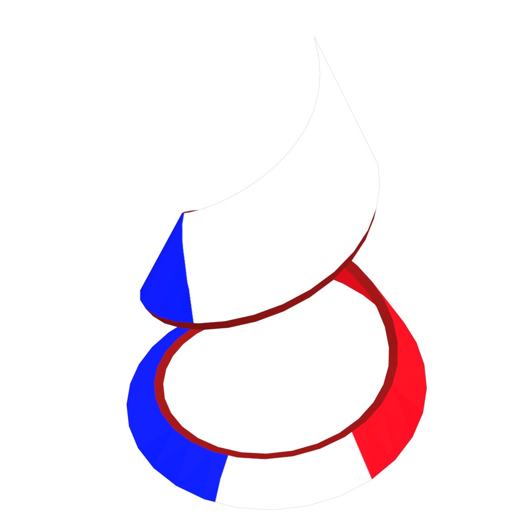 France Flag on double Helical Structure 3D model 3D model_57