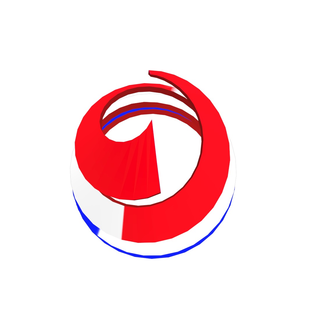 France Flag on double Helical Structure 3D model 3D model_20