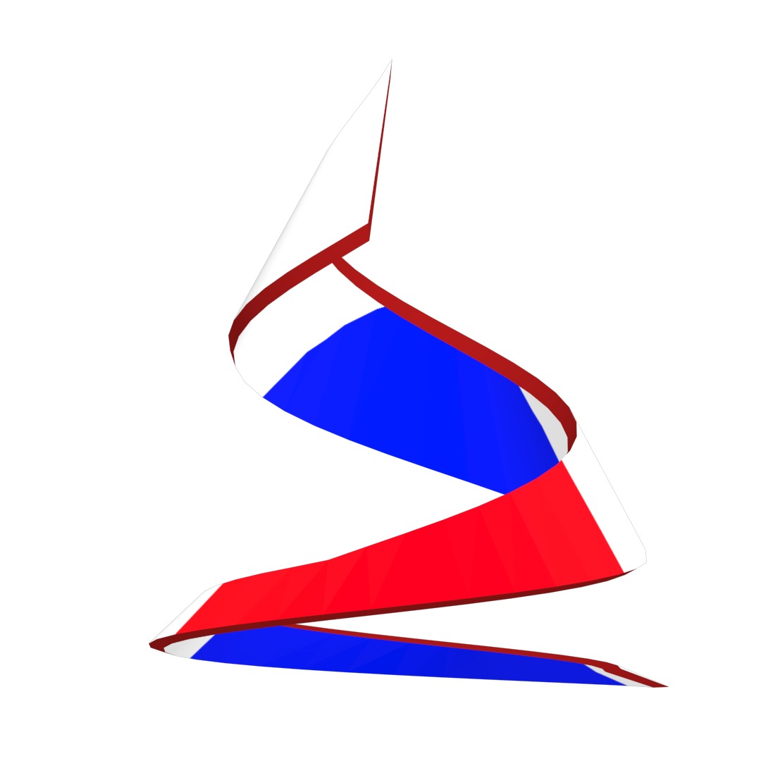 France Flag on double Helical Structure 3D model 3D model_46