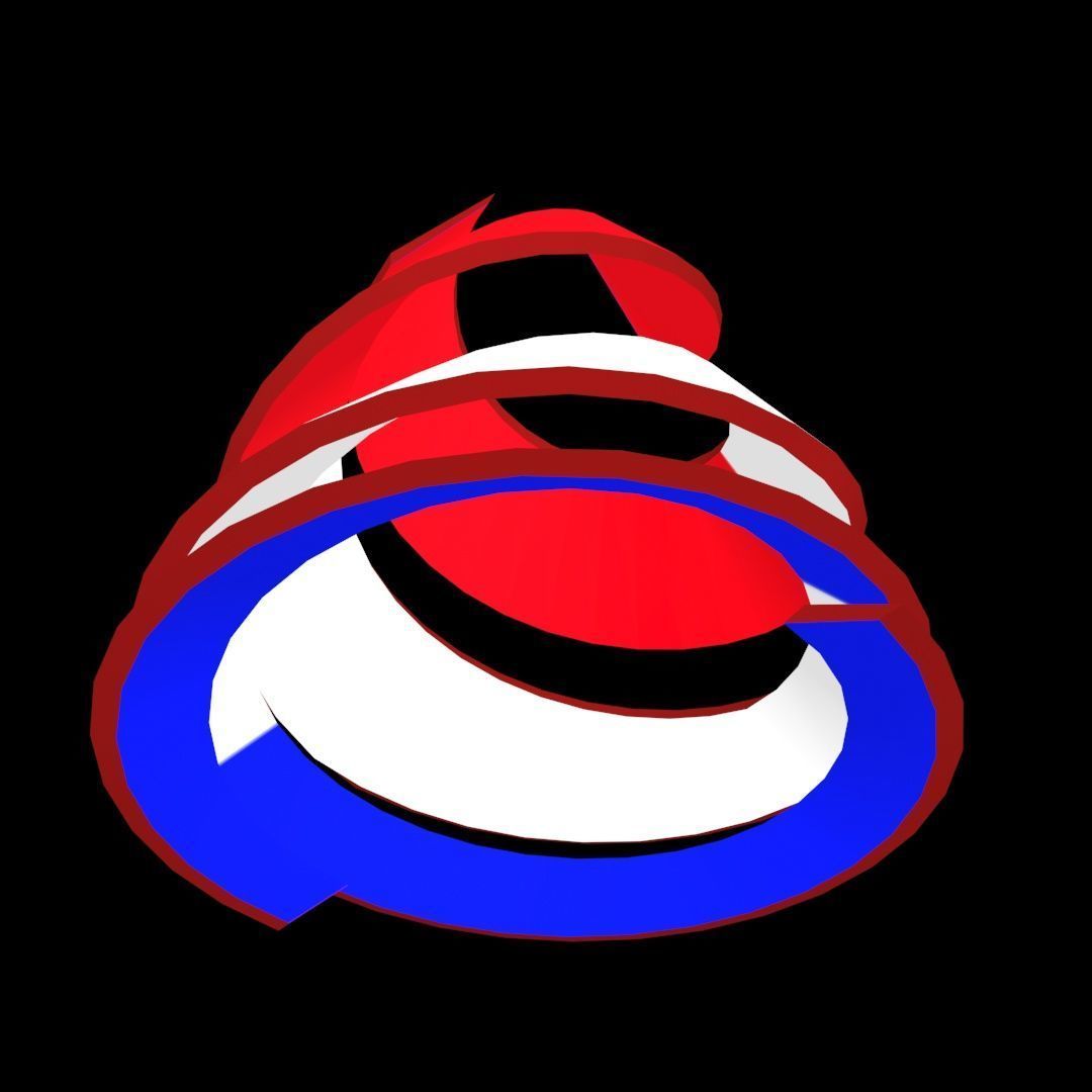 France Flag on double Helical Structure 3D model 3D model_27