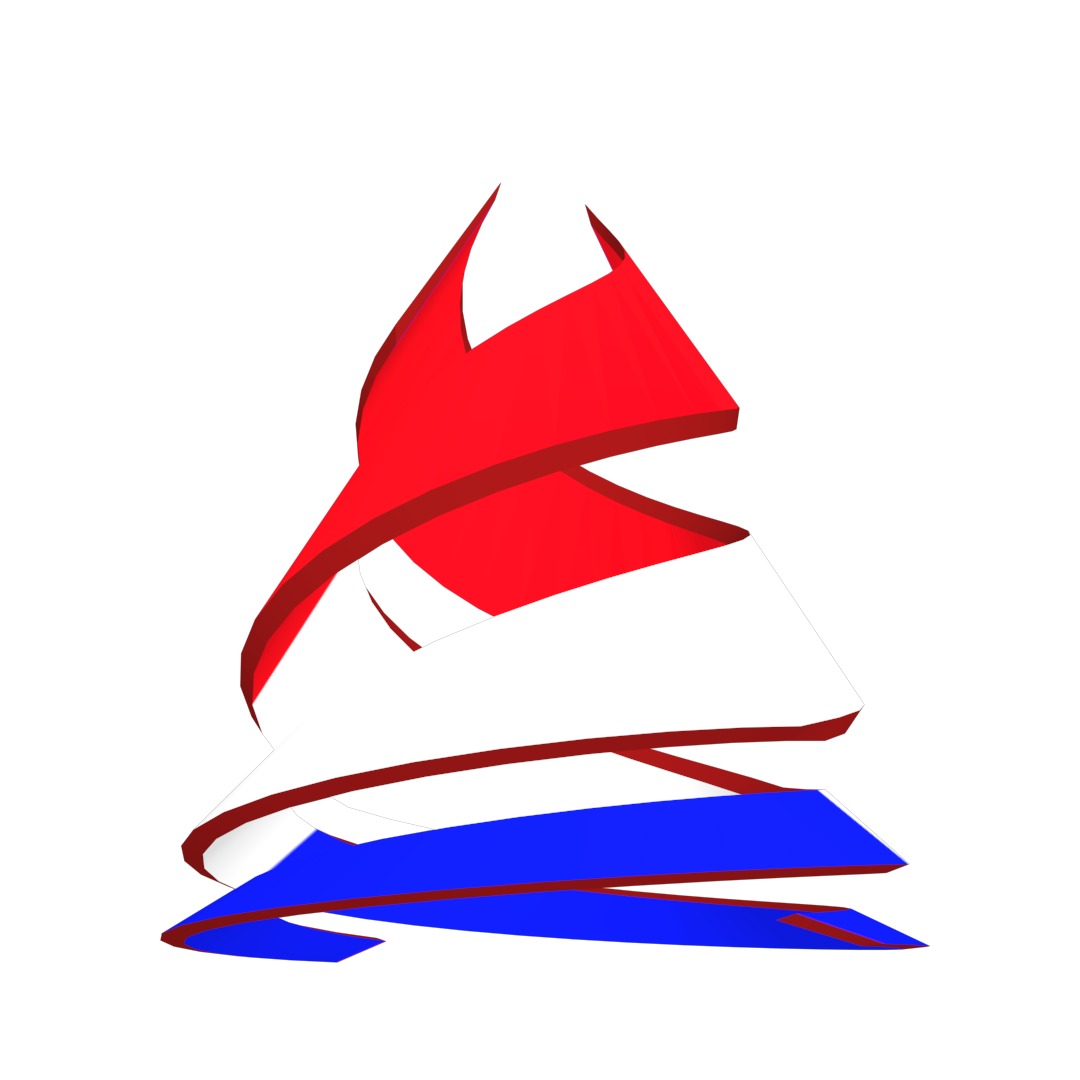 France Flag on double Helical Structure 3D model 3D model_26