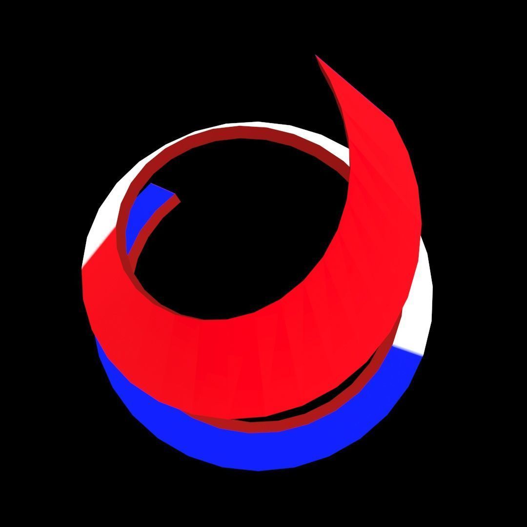 France Flag on double Helical Structure 3D model 3D model_42