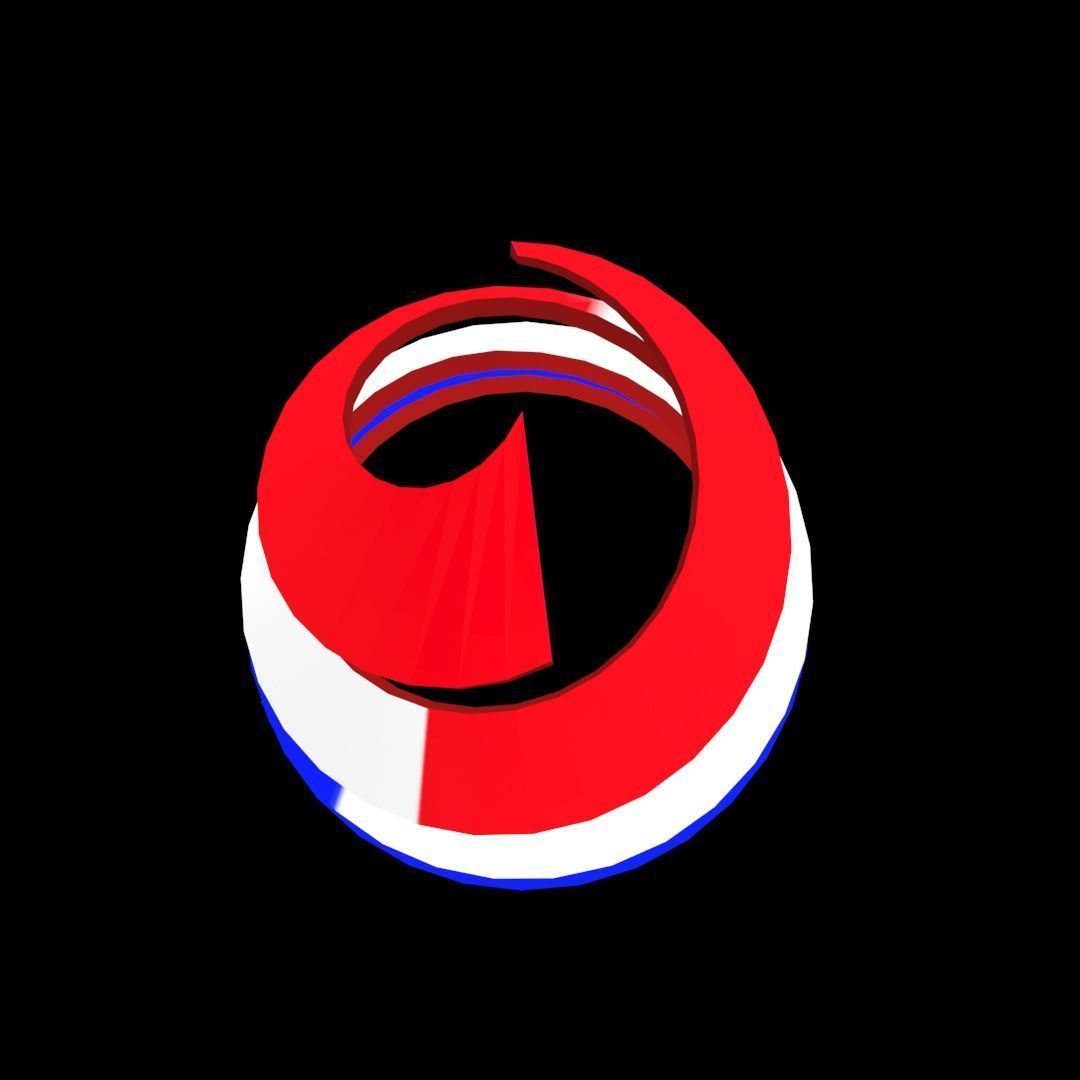 France Flag on double Helical Structure 3D model 3D model_19