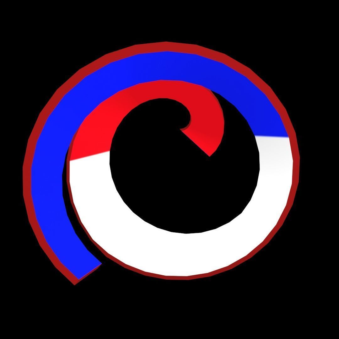 France Flag on double Helical Structure 3D model 3D model_36