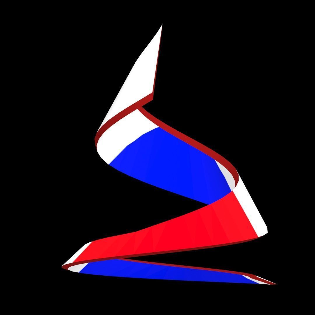 France Flag on double Helical Structure 3D model 3D model_45