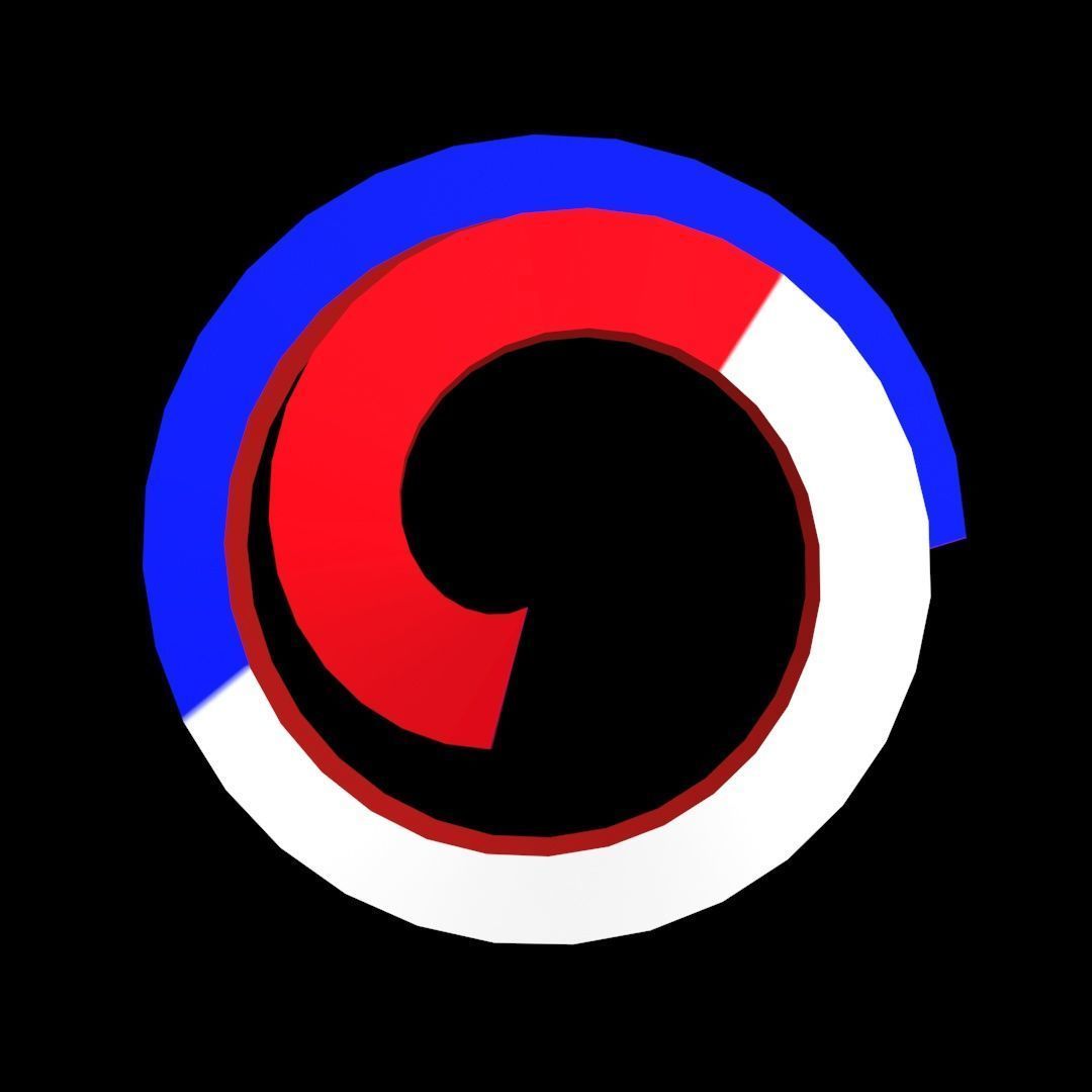 France Flag on double Helical Structure 3D model 3D model_4