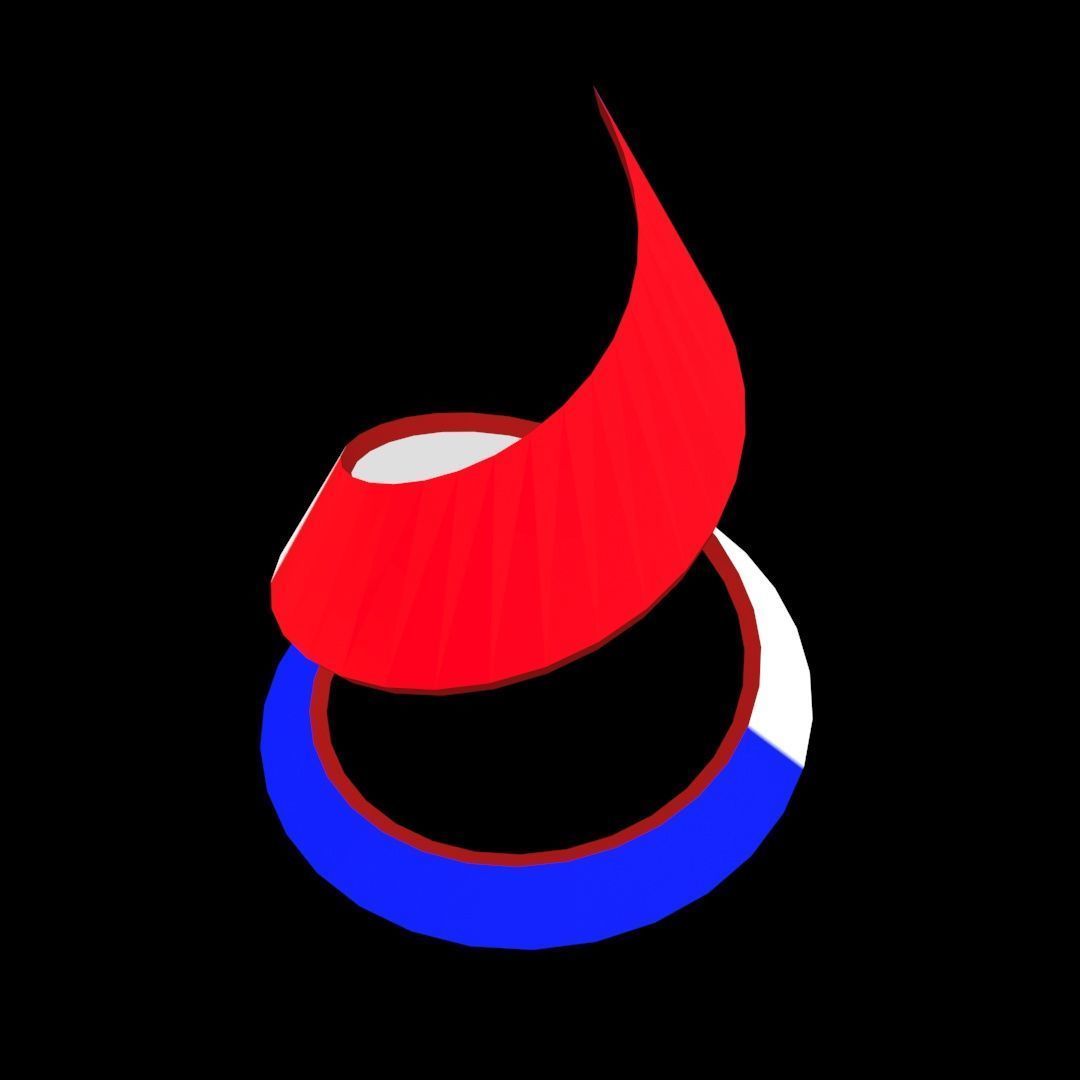 France Flag on double Helical Structure 3D model 3D model_40