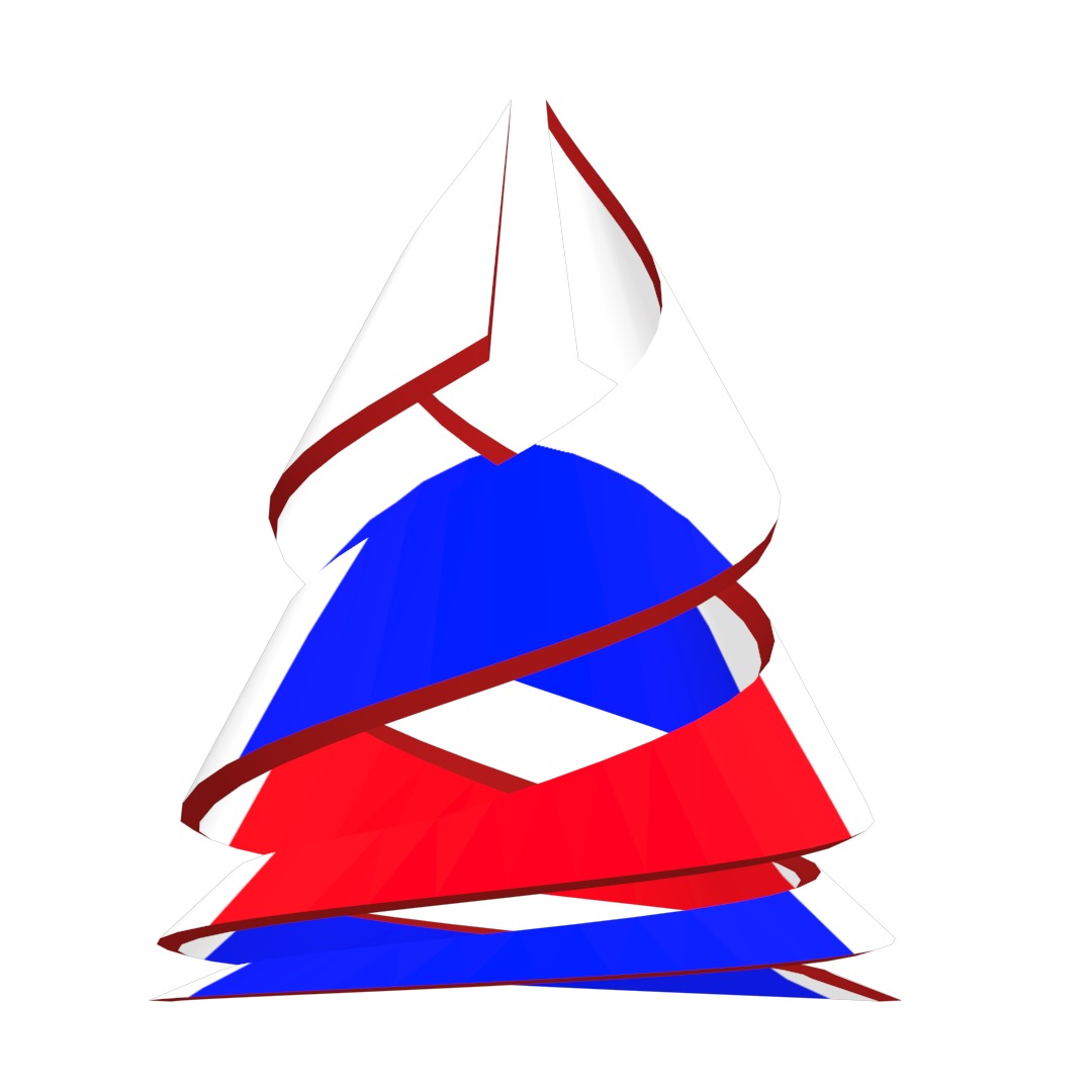 France Flag on double Helical Structure 3D model 3D model_66