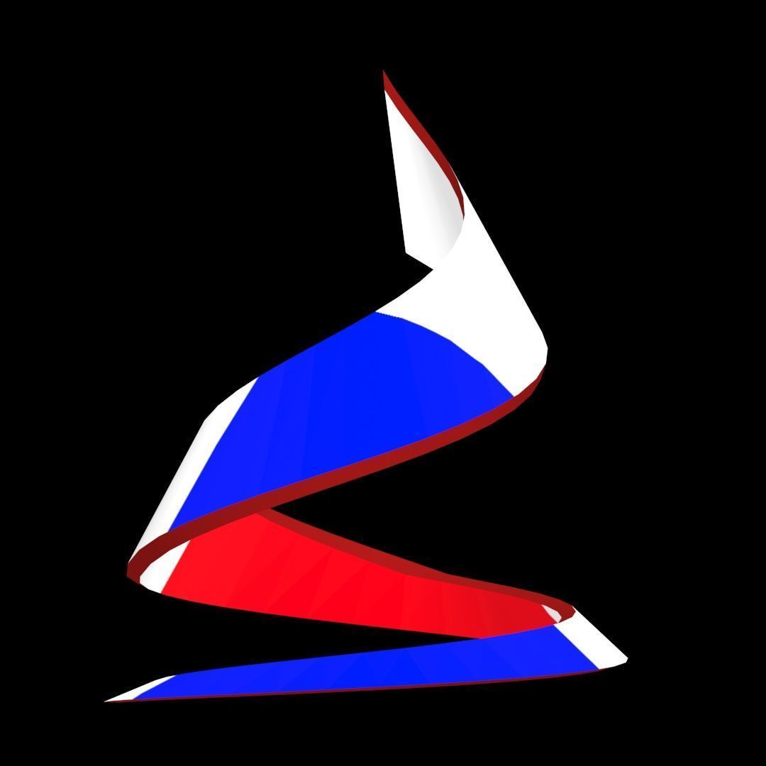 France Flag on double Helical Structure 3D model 3D model_47