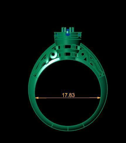 simple ring for daimonds 3D print model_17