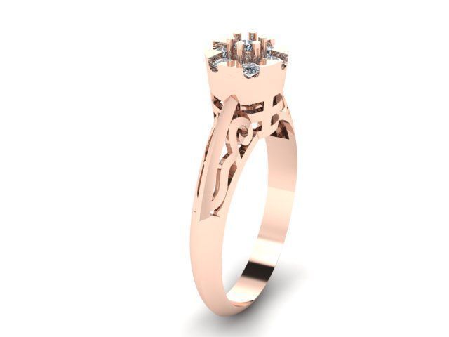 simple ring for daimonds 3D print model_11