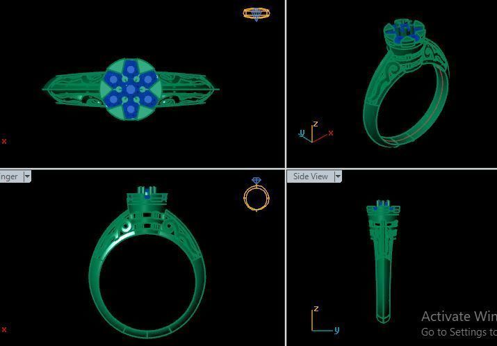 simple ring for daimonds 3D print model_16