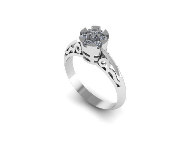 simple ring for daimonds 3D print model_1