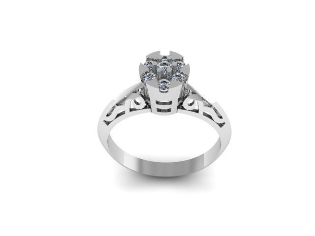 simple ring for daimonds 3D print model_4