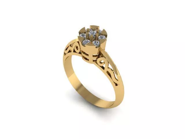 simple ring for daimonds 3D print model_0