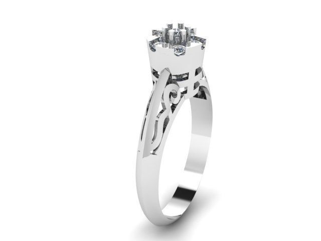 simple ring for daimonds 3D print model_10