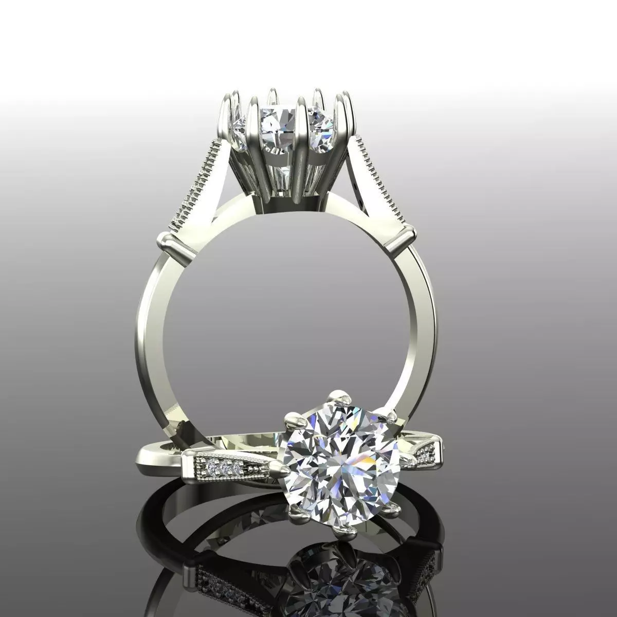 Solitaire Ring         3D print model_0