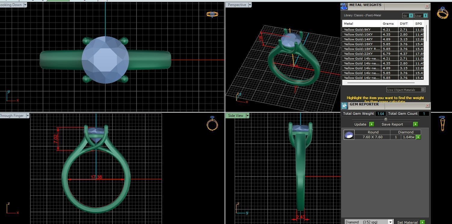 Solitaire Ring 3D print model_3