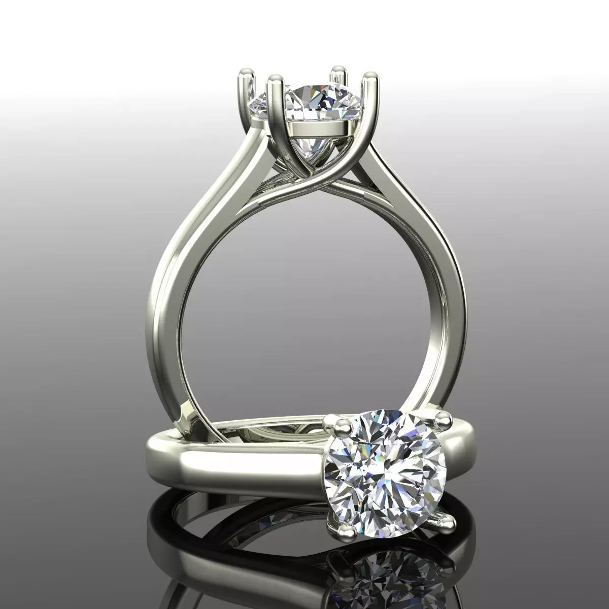 Solitaire Ring 3D print model_0