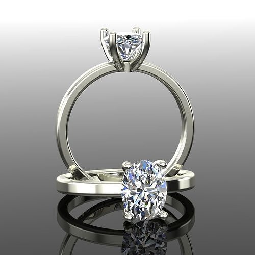 Solitaire Ring 3D print model