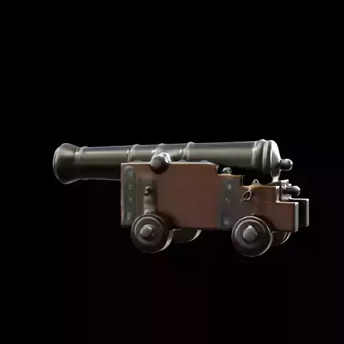 cannon on wooden carriage