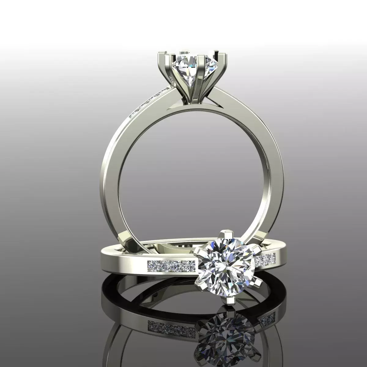 Solitaire Ring 3D print model_0