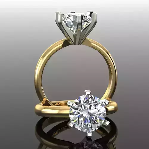 Solitaire Ring 3D print model
