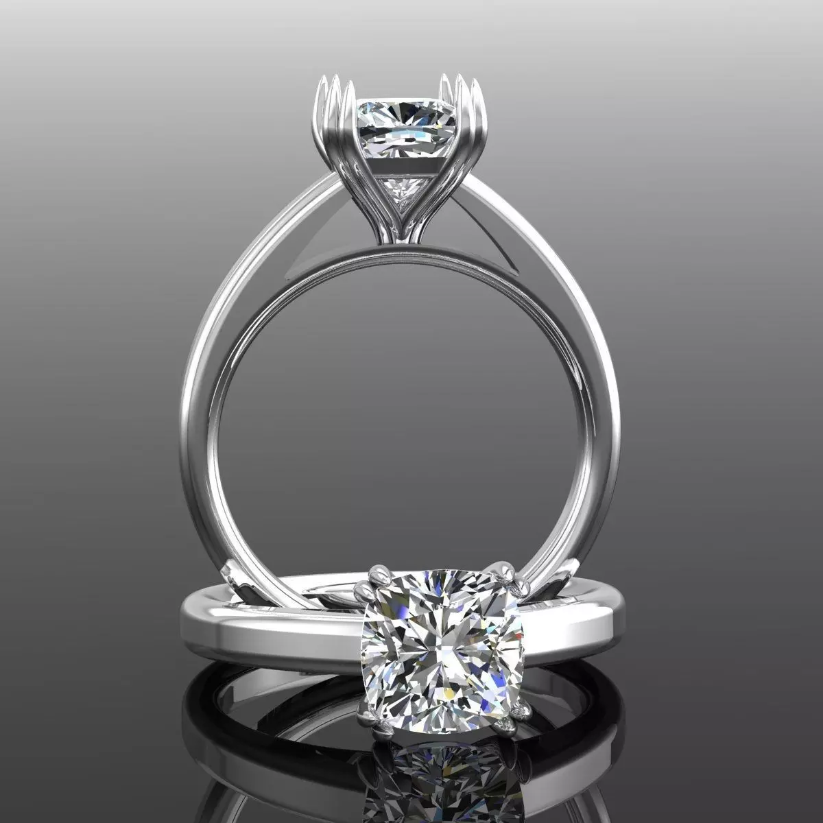 Solitaire Ring 3D print model_0