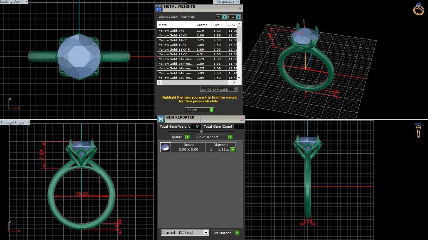 Solitaire Ring 3D print model_1