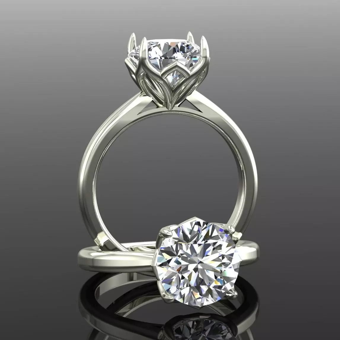 Solitaire Ring 3D print model_0