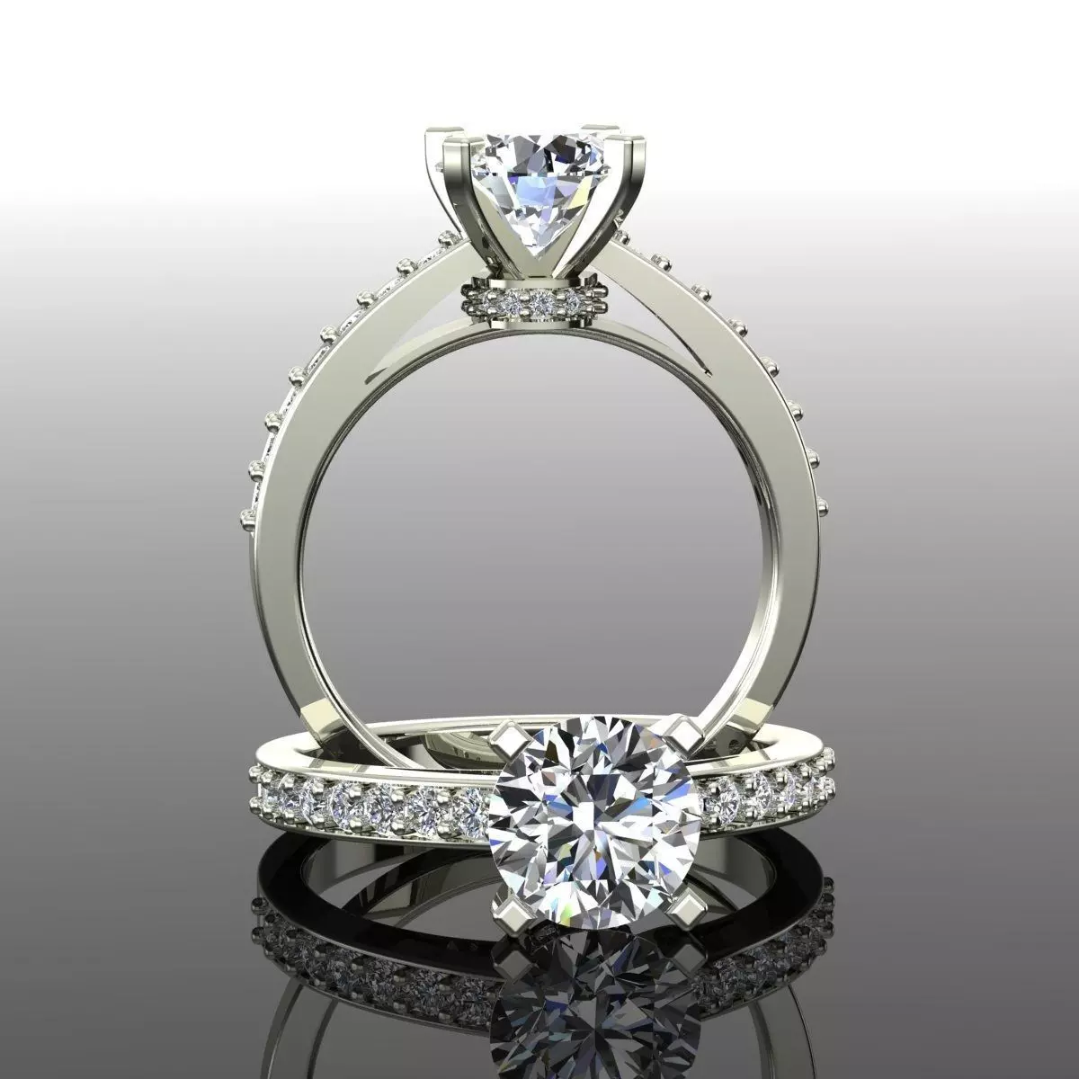 Solitaire Ring 3D print model_0