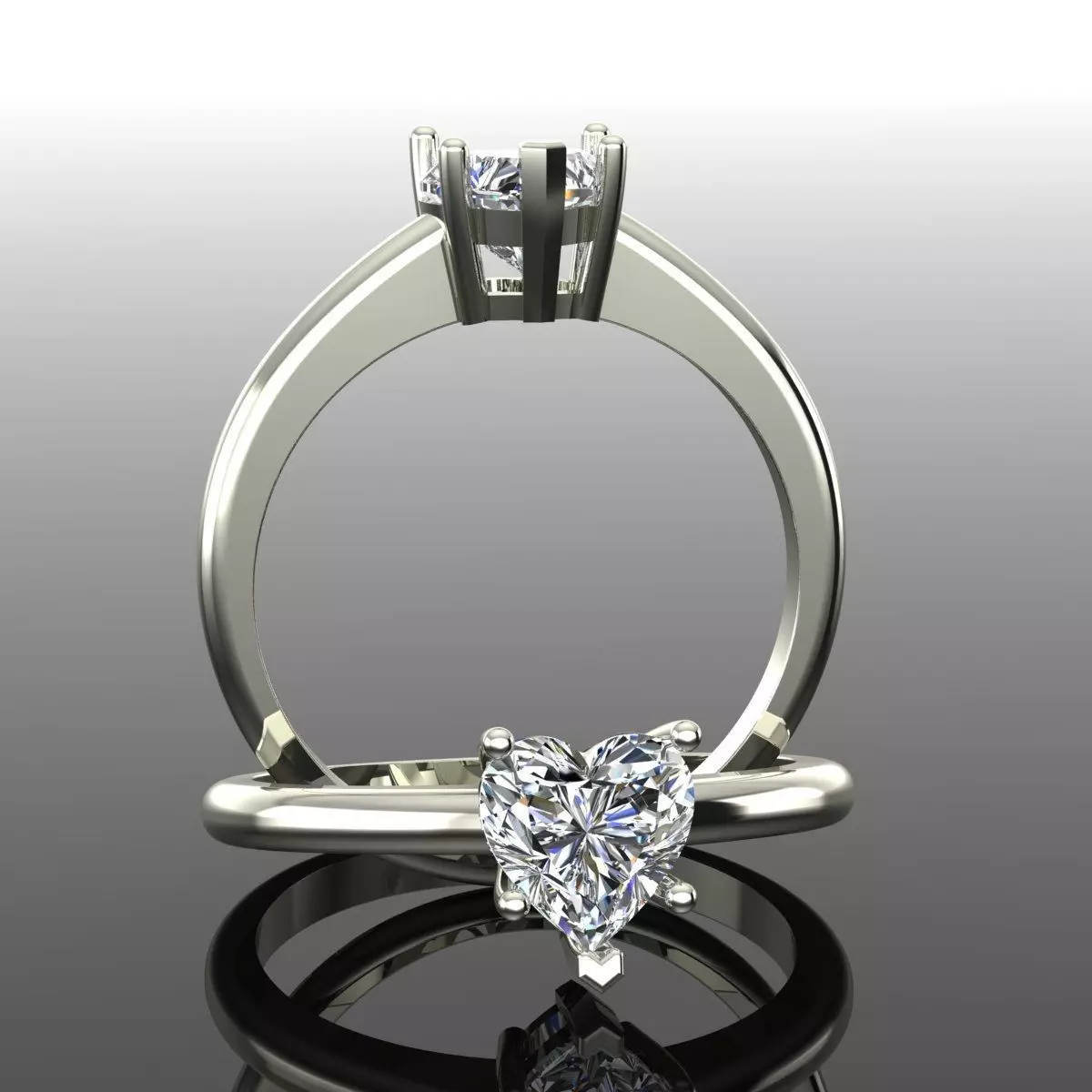 Solitaire Ring 3D print model_0