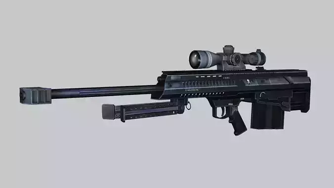 Sniper Denel 12NTW-20 Low-Poly 3D Mode Low-poly 3D model