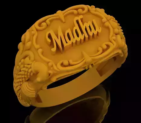 Customized Name Peacock ring  3D print model